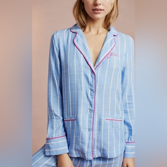 Floreat Anthropologie Sleep Top Pajama Top SMALL Sweetly Striped